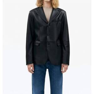 NEW TIGER OF SWEDEN jrue leather blazer in black